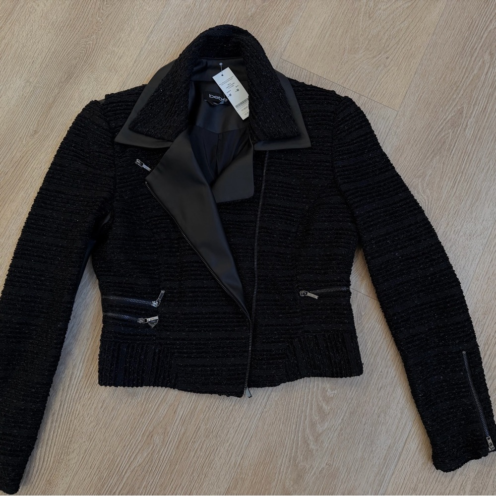 bebe Black Textured Blazer